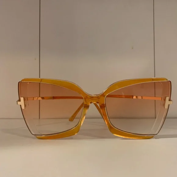Oversized Orange Yellow and Gold Fashion Sunglasses!! - Picture 9 of 16